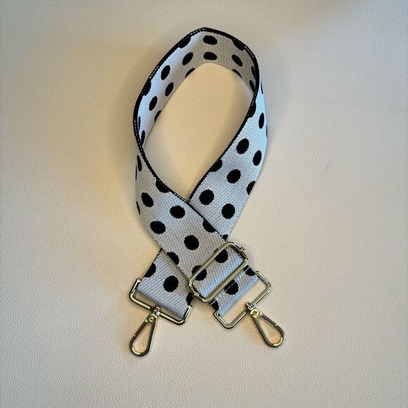 Wide Polka Dot Purse Strap Crossbody Guitar Strap NEW FAST SHIP - Picture 1 of 3